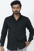 Veshbhoshaa Bluebird Men'S Black Cotton Lycra Formal Shirt